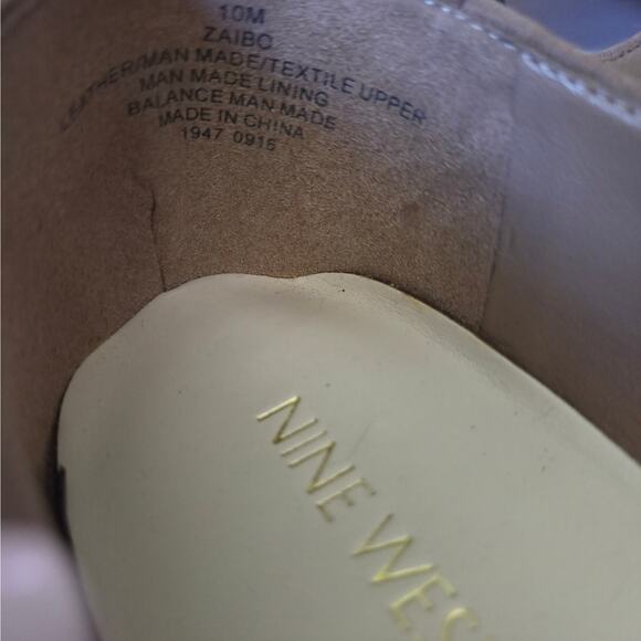 NWOB Nine West Taupe Beige Black Leather ZAIB Coquette Feminine Ballet Flats 10M - Picture 7 of 10